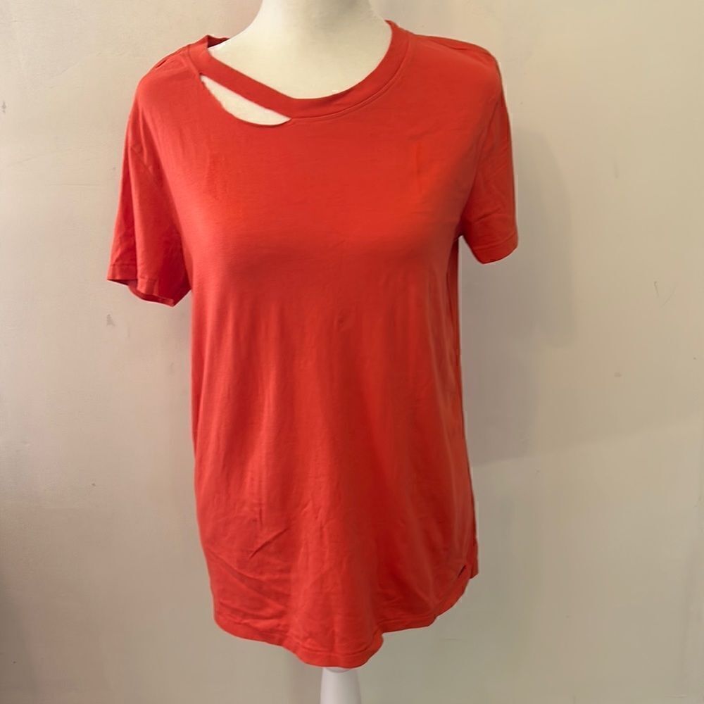 Philanthropy orange distressed short sleeve tee Size S NWOT